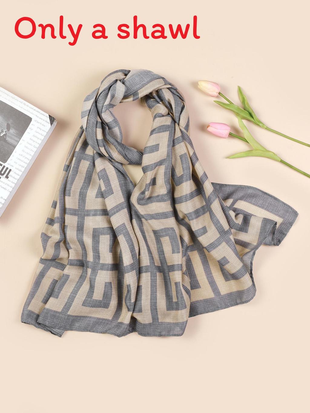 

Korean Style Lightweight Silklike Shoulder Wrap With Sunshade And Dustproof Features RedGray