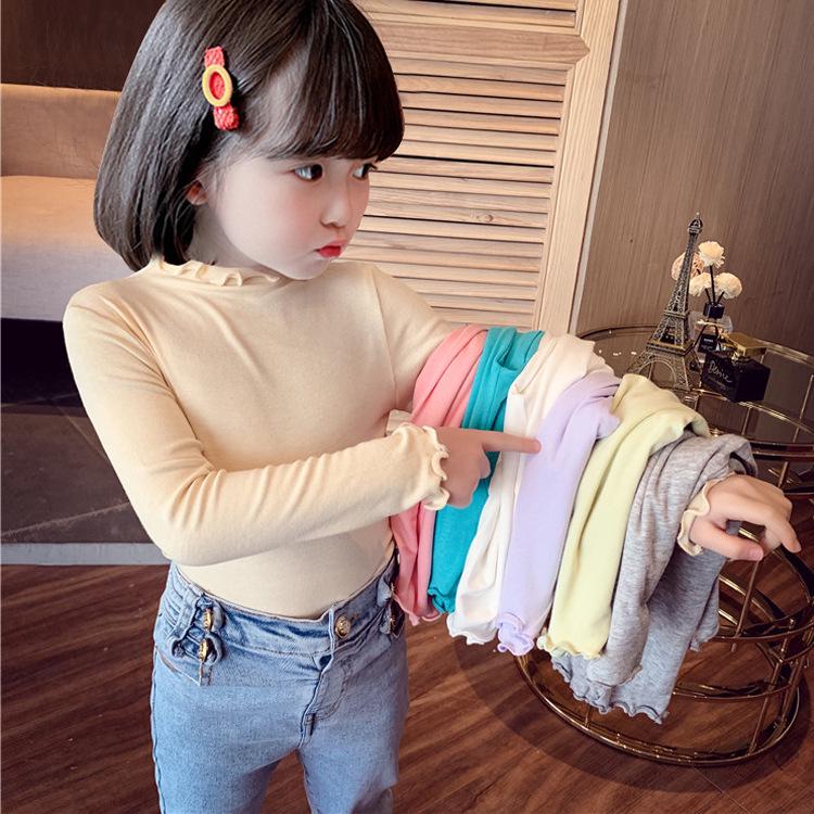 Girls' Lace Long Sleeve T-Shirt - Lightweight Spring/Autumn Korean Fashion Top