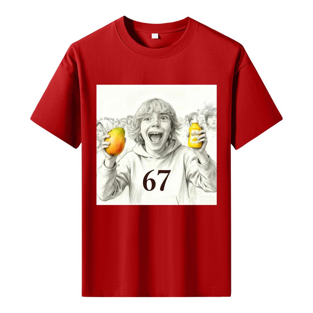 Men's Printed Short Sleeve T-Shirt Men's Loose Casual Short Sleeve Top