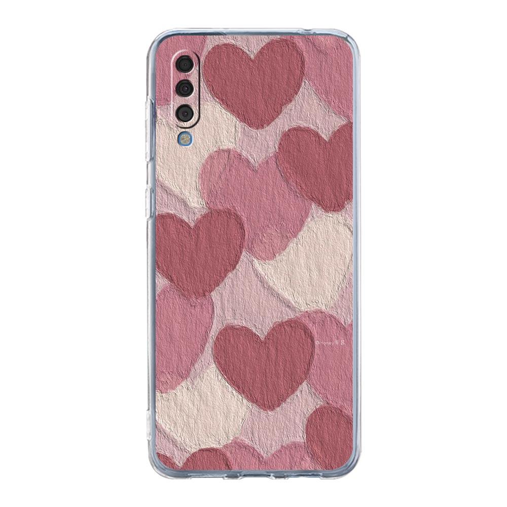 Case For Samsung A14 A50 A70 A30 A40 A20E A10S A20S A02S A04S A12 A22 A32 A34 A42 A52 5G A54 Gold Pink Rose Glitter Hearts Cover
