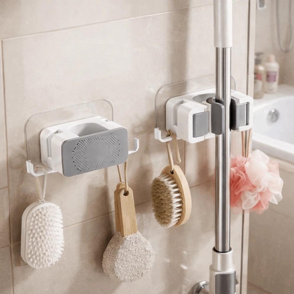 Wall Mounted Brush Broom Hanger Waterproof Mop Clip Practical Mop Broom Holder  Garden