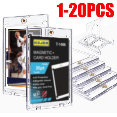 20-1PCS Magnetic Cards Holder for Trading Card Support Set Arcylic Triangle Card Display Stand Waterproof Transparent Protector