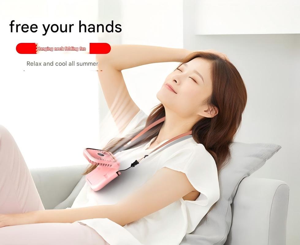 

Портативный ручной мини-вентилятор с цифровым дисплеем, ультратонкий складной шейный вентилятор, аккумулятор USB 3000 мАч с возможностью подзарядки, регулируемый на 180° 14.59.54.2 розовый