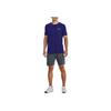 Under Armour Solid Color Crew Neck Loose Short Sleeve T-Shirt Men Tops Sonar-Blue 1373726-468