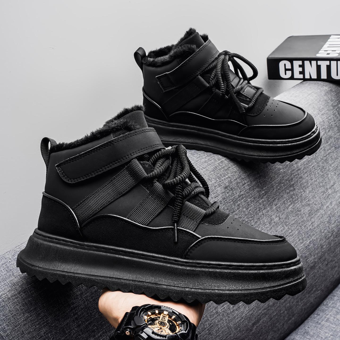 

Мужские Нескользящие Зимние Снежные Ботинки Износостойкие Трендовые Высокие Зеленые Мужские Повседневные Ботинки Теплые Кроссовки на Платформе 39