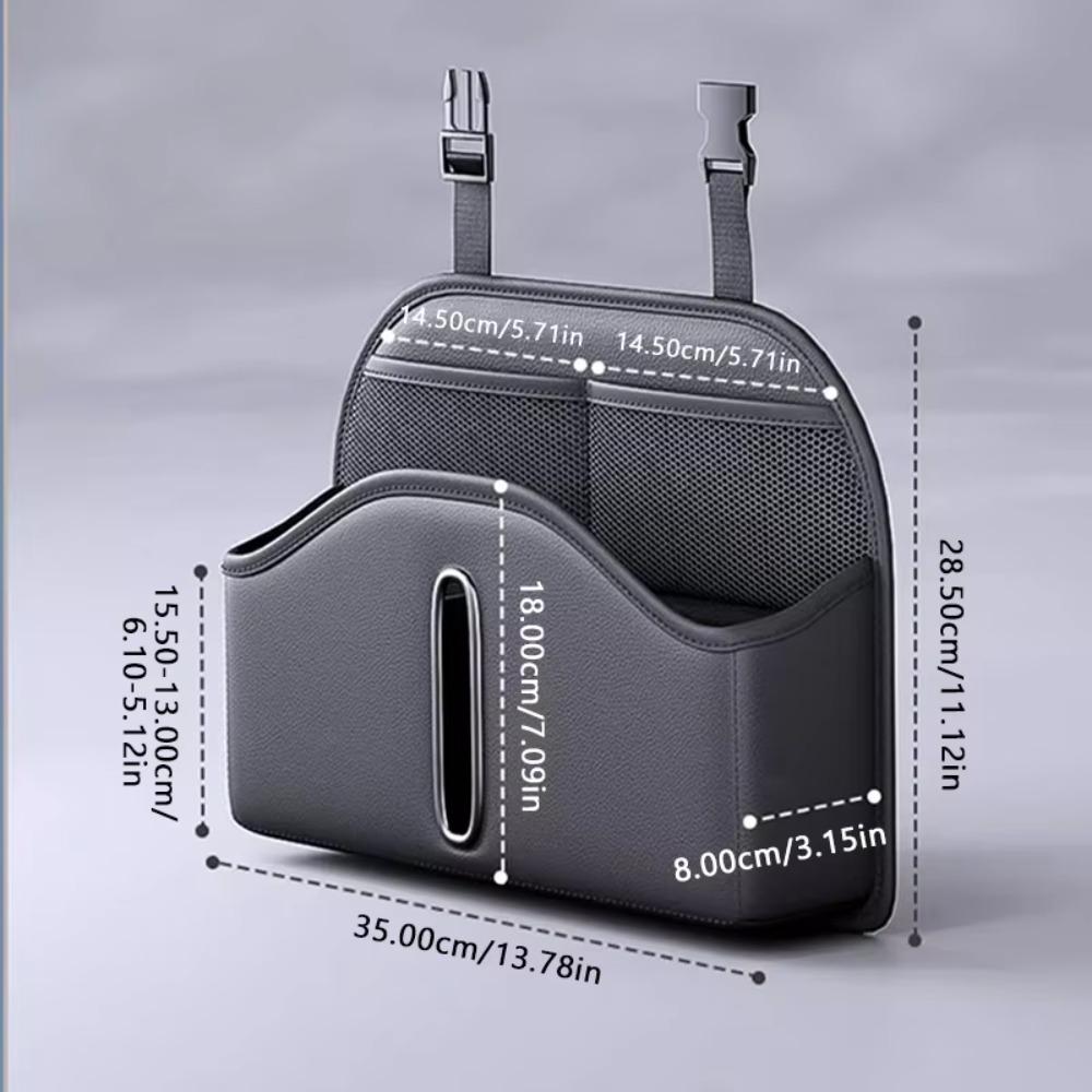 High-grade Seatback Storage Bag Leather Net Pocket Tissue Holder Car Back Seat Organizer  Vehicle