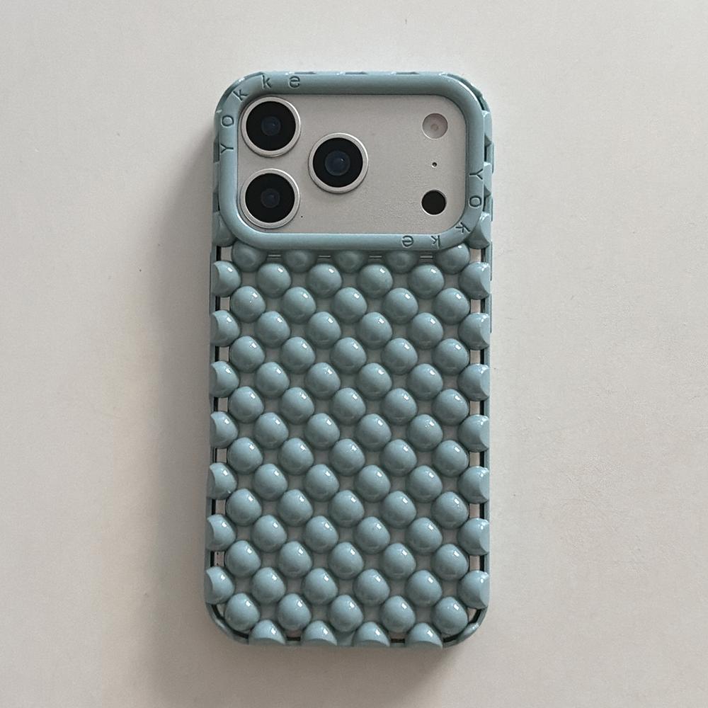 Creative Advanced Stereoscopic Hollow Out Pearl Round Bead Shock Proof Phone Cover Case For iPhone 17 16 15 14 13 Pro Max