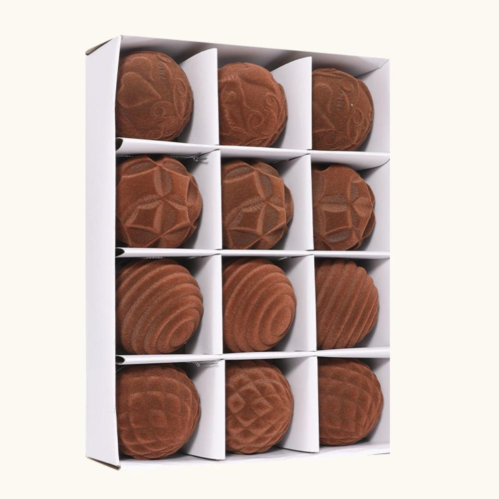 

12 шт. Різнокольорові оксамитові кульки, прикраси, підвіски для різдвяної ялинки, нові підвісні прикраси кавовий