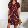 Fashion 3D Print Summer Dress Loose Casual Short Sleeve O-Neck Mini Dress