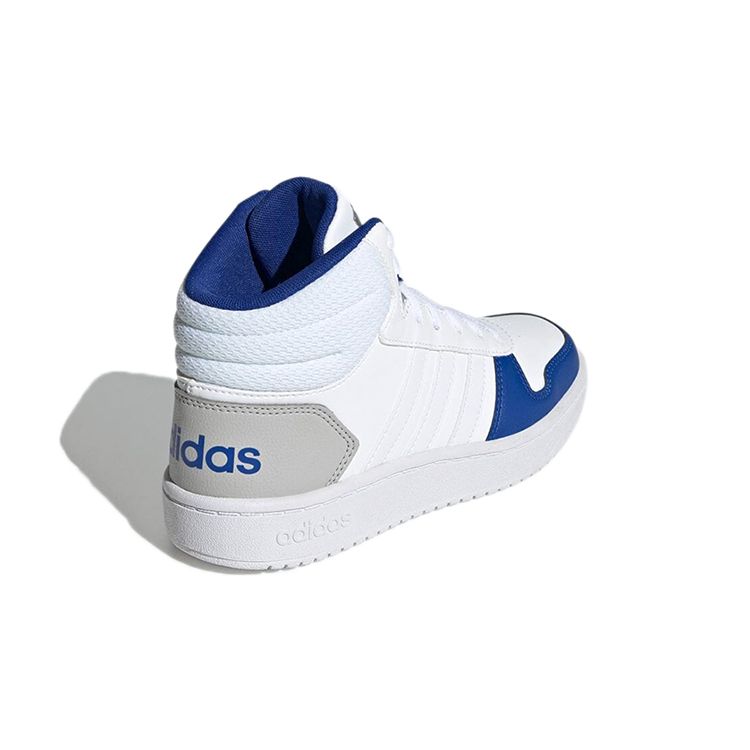 Adidas Neo Hoops 2.0 K Casual Non-Slip Durable Mid-Top Skate Shoes Kids Sneaker White Blue GZ7770