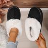 Fashion Solid Color Simple and Versatile Thick-soled Cotton Slippers Winter Women's Flat Bottom Comfort Is Necessary for All Occasions