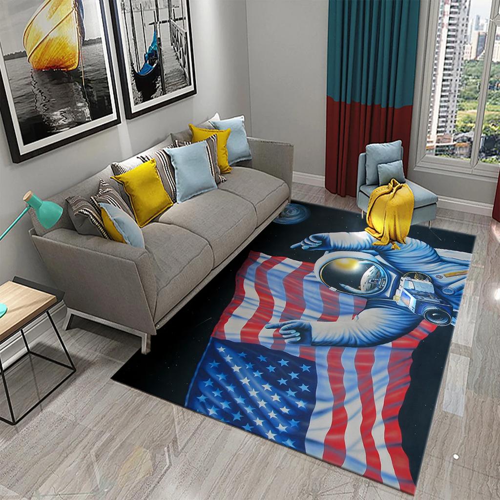 Astronaut Carpet Galaxy Universe Outer Space Moon Floor Mat Non Slip Rugs Door Mat Carpet for Living Room Bedroom Home Decor