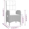 VidaXL Garden Dining Set Cushions 5pcs Black Wicker, Dining Set, Dining Set 3185055