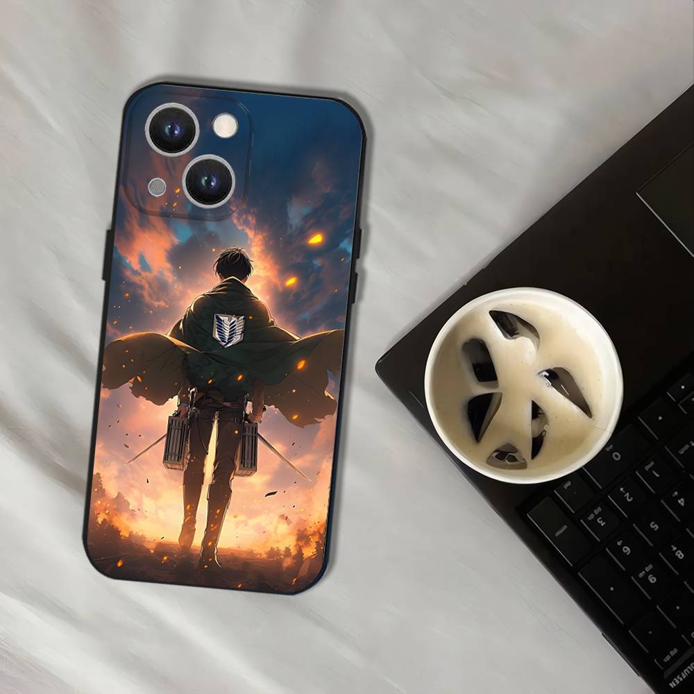 Levi Ackerman Attack On Titan Phone Case For iPhone 17,16,15,14,13,12,11,Pro,XS,Max,XR,Plus,E,SE4,Mini Black Soft Cover