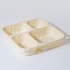 Eco-Friendly 4-Compartment Corn Starch Lunch Containers