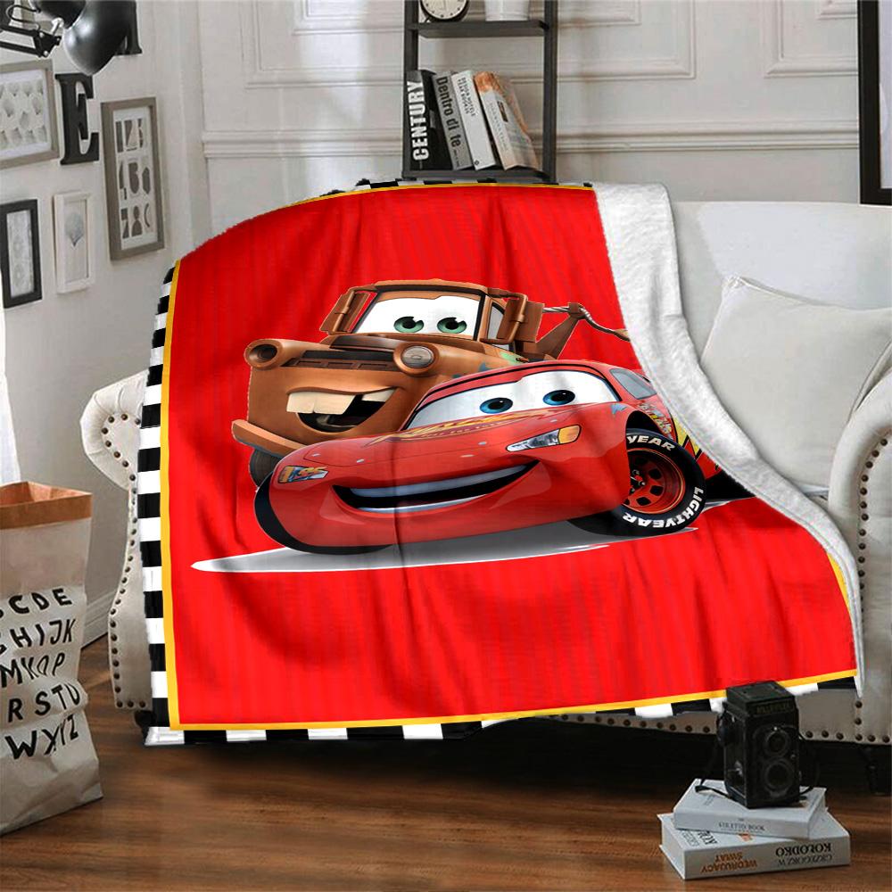Cars Movie Characters Flannel Blanket Super Soft Warm Cozy Blanket For Sofa Bed Office Travel Allseason Home Decor Gift