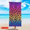 1pc Quick-Dry Microfiber Beach Towel - Lightweight & Highly Absorbent with Bold Leopard Print in Pink, Purple, Blue, Green