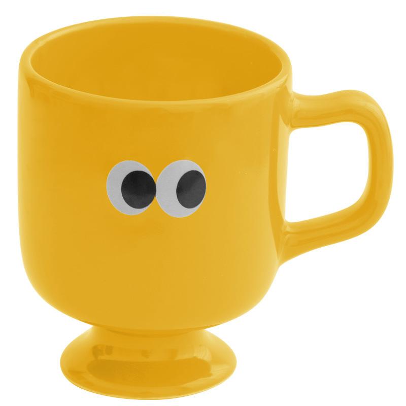 Cute and Quirky Big Eyes Ceramic Goblet Creative Coffee Cup Breakfast Mug Cartoon Children's Milk Water Cup
