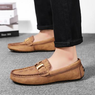 Men's Leather Shoes Loafers Slip On Casual Shoes Moccasins Non-Slip Business Driving Sneakers