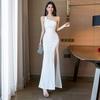 New Arrival: Slim Fit Spaghetti Strap Fishtail Evening Gown - Sexy Strapless Slit Dress for Women