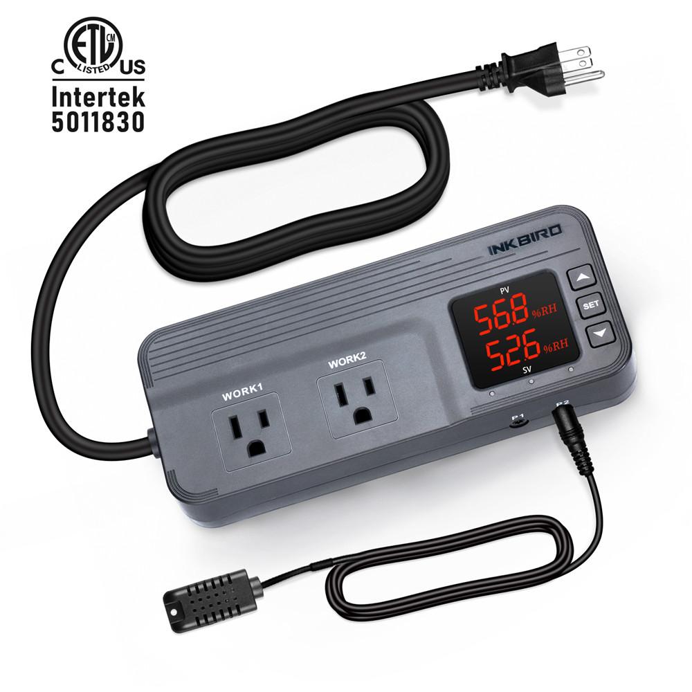Inkbird 12 Period Time 1800W Combination Temperature Humidity Controller ITC-608T Digital Pre-wired Outlet Humidistat Thermostat Humidity