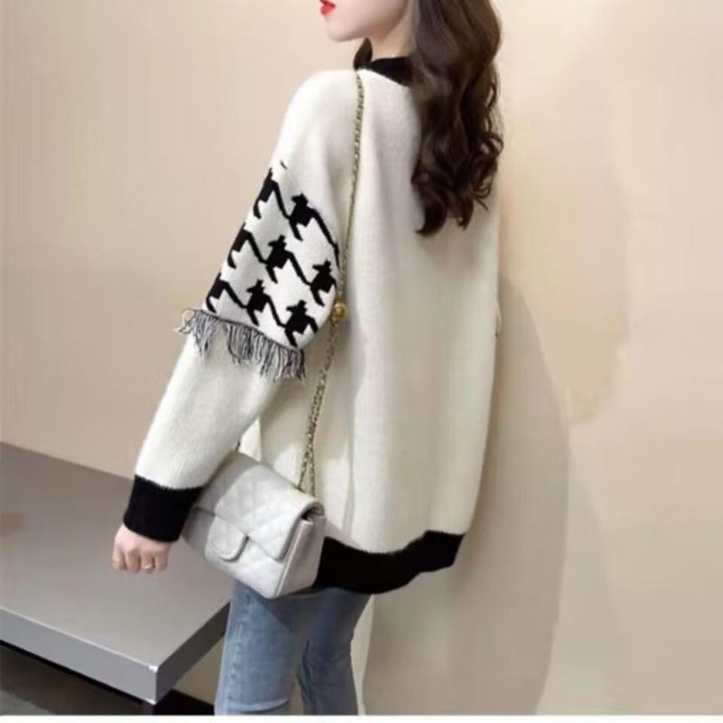 Koreanischer Pullover Cardigan Mantel Damen Frühling 2023 Neu Locker Vielseitige Oberbekleidung Quaste Lässiger Strickcardigan Pullover Damen Tops