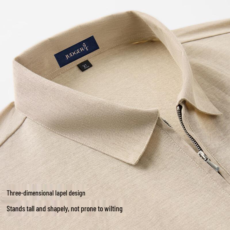 Judger Men's Business Casual Half-Zip Short Sleeve Polo Shirt