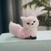 Lifelike Mini Plush Simulation Fox Squatting Animal Figurine Soft Plush Toy  Kids Gift