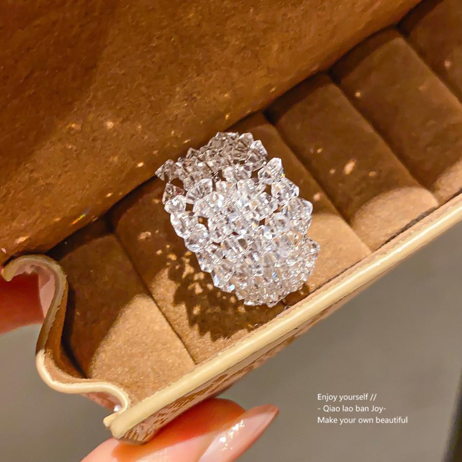 Modern Minimalist Geometric Glass Ring For Womens Fashion Jewelry