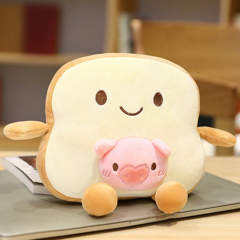 Simulation Kawaii Bread Dinosaur Toast Pendant Plush Toys Cute Doll Soft Food Cushion Pillow Birthday Gifts