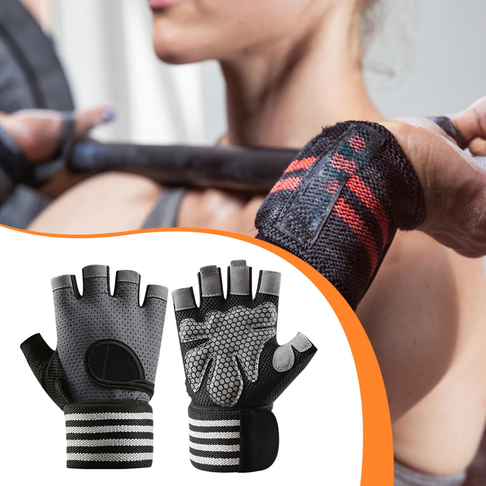 Training Gloves, Hand Protection, Elastic, Non-slip, Comfortable, Half-finger Gloves for Indoor And M