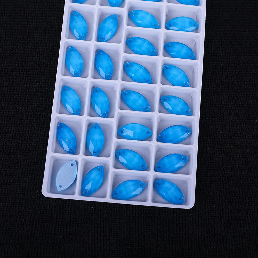 

Неоновый флуоресцентный конский глаз, ручная работа, дрель, стеклянные стразы, плоская пряжка, аксессуары для поделок, одежда, свадебные материалы, аксессуары 9 * 18Mm 28pcs/bag темно-синий