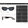 Luxury Brand Designer Vintage Cat Eye Sunglasses Women For Men Sun Glasses Punk Classic Rivet Metal Chain Sexy Lady Shades Uv400