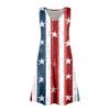 Women's Summer Casual Sun Skirt With Pocket V-Neck Independence Day Printed Loose Vest Dress