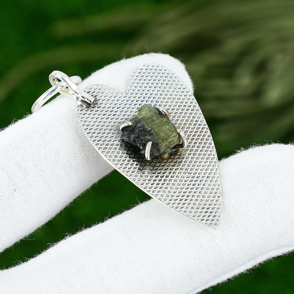 Labradorite Rough Stone 925 Silver Art Deco Handmade Unique Birthday New Pendant