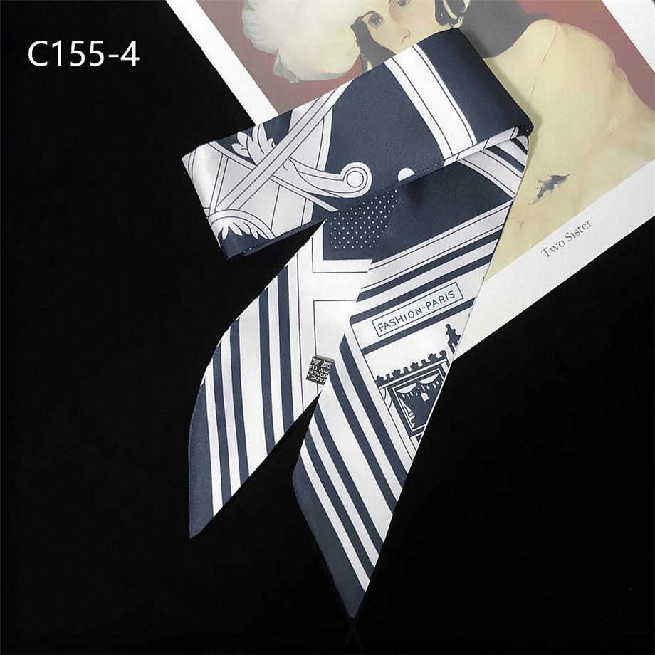 

2024 New Design Stripe Luxury Brand Letter Skinny Scarf For Women Hair Neck Silk Scarf For Ladies Foulard Headband Bag Scarves