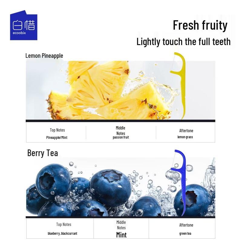 Portable Fruit Flavor Individually Wrapped Dental Floss Picks