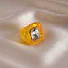 Candy Color Geometric Ring Y2K Classic Big Dome Plain Ring Acrylic Resin Ring  Travel