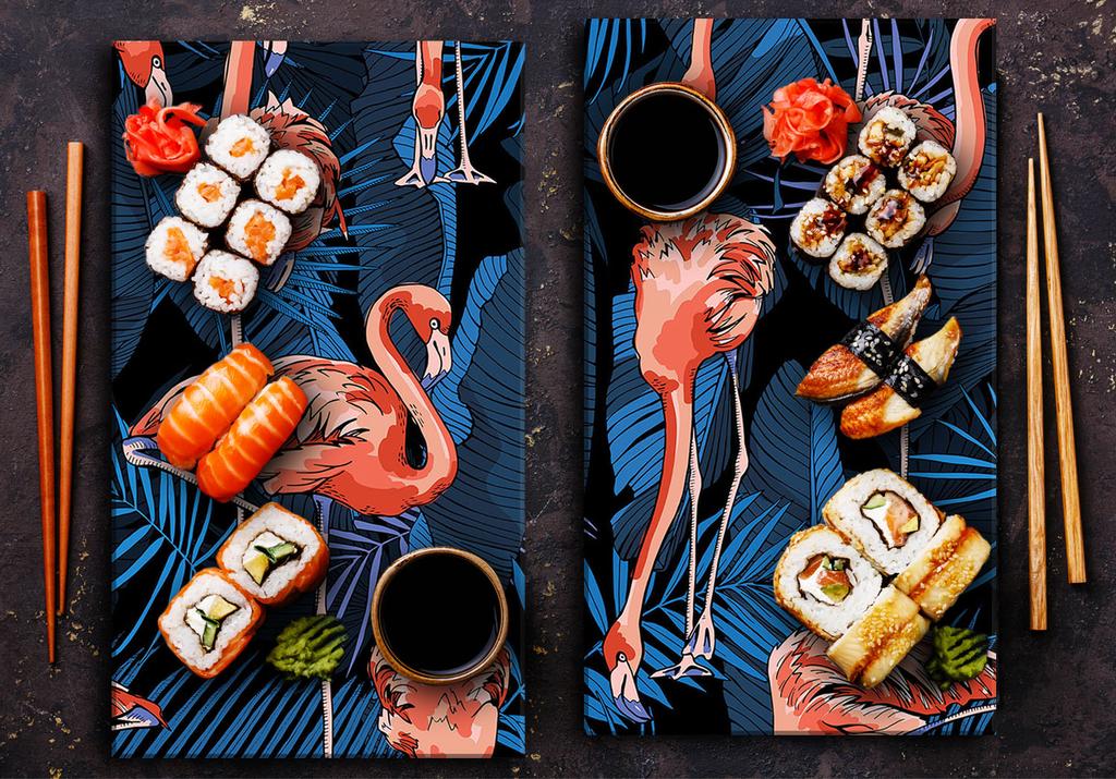 Szklana Deska Do Krojenia 2X 30X52 Flamingi