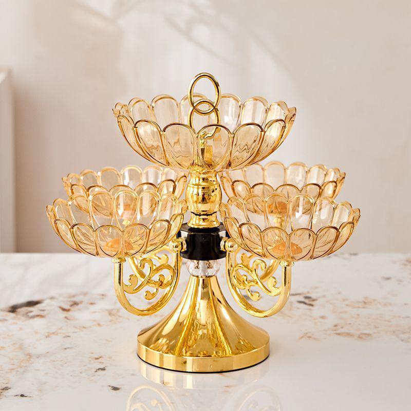 Luxury Multi-Layer Rotatable Fruit Bowl for Home - Perfect for Snacks, Dried Fruits, Candies - Free Shipping