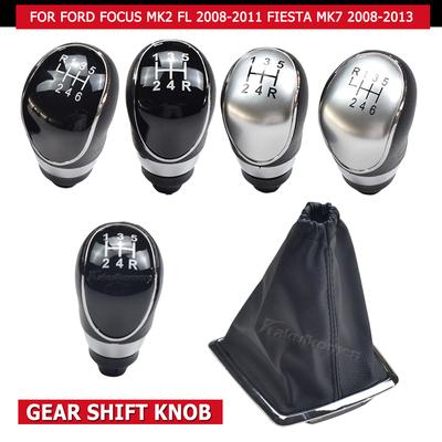 For Ford Focus 2 3 MK2 MK3 Fiesta Ecosport C-Max Kuga S-max 5/6 Speed Gear Shift Knob Lever HandBall Gaiter Boot Leather Cover