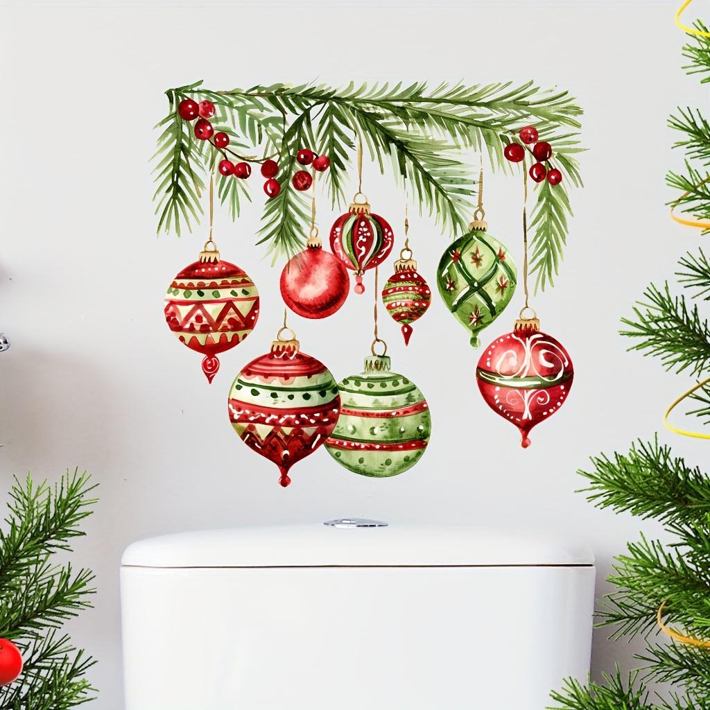 1pc Christmas Toilet Sticker Reusable Bathroom Toilet Lid Decals Self-Adhesive PVC Sticker Festive Home Decoration Wall Stickers
