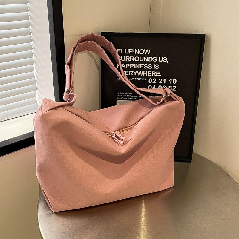 Crossbody Women's Bag Customization Solid Color Simple Casual Versatile Large Capacity Shoulder Crossbody Bag College Student Class Tote Bag