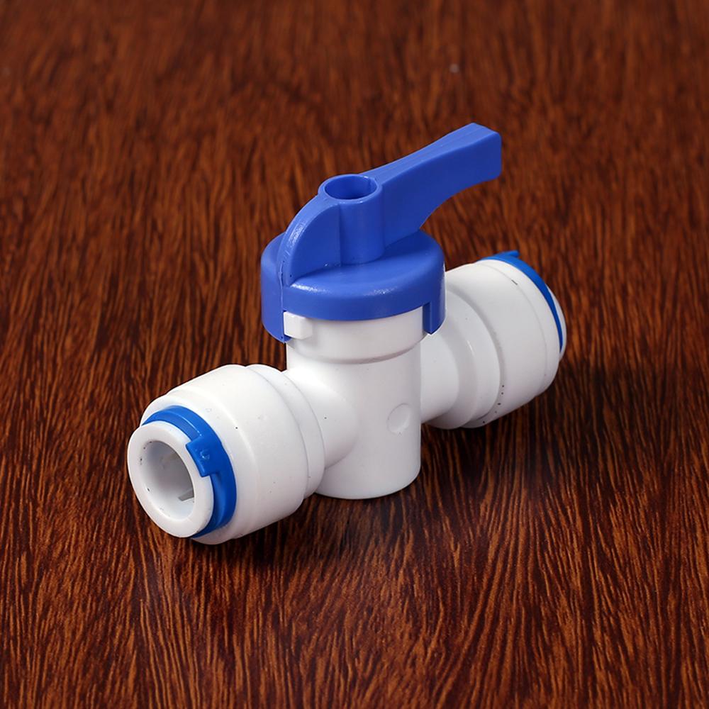 Fit 3/8" 9.52mm OD Tube Tap Shut Off Ball Valve POM Quick Fitting Connector For Aquarium RO Water Filter Reverse Osmosis System