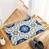 Elegant Blue Geometric Pattern Doormat for Home Decor Entrance Mat Stylish Welcome Floor Rug 40x60cm