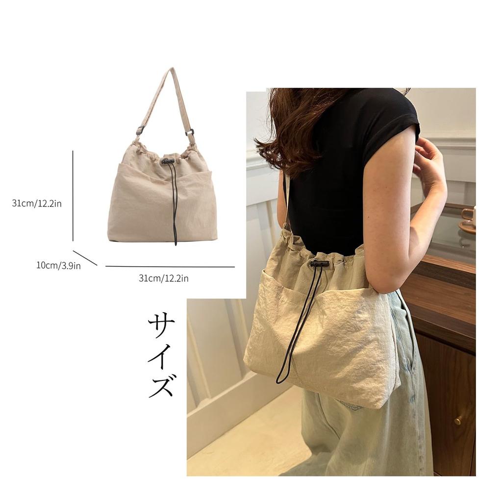 Niliv Canvas Tote Bag, Large Capacity Shoulder Bag, A4 Size, for Men and Women, Solid Color, with Magnetic Closure, Perfect for Commuting, School, or