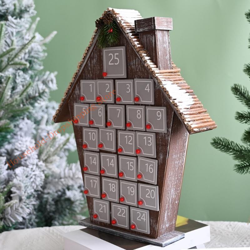 85AD Christmas Countdowns Advents Calendar Unique Christmas Houses Advents Calendar with Pinecones and Needle China Mainland