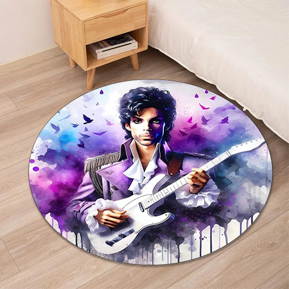 Prince Printed Round Rug Carpet Chair Rug Area Rug Entryway Doormats,for Office Chair Living Room Bedroom Kitchen Room.