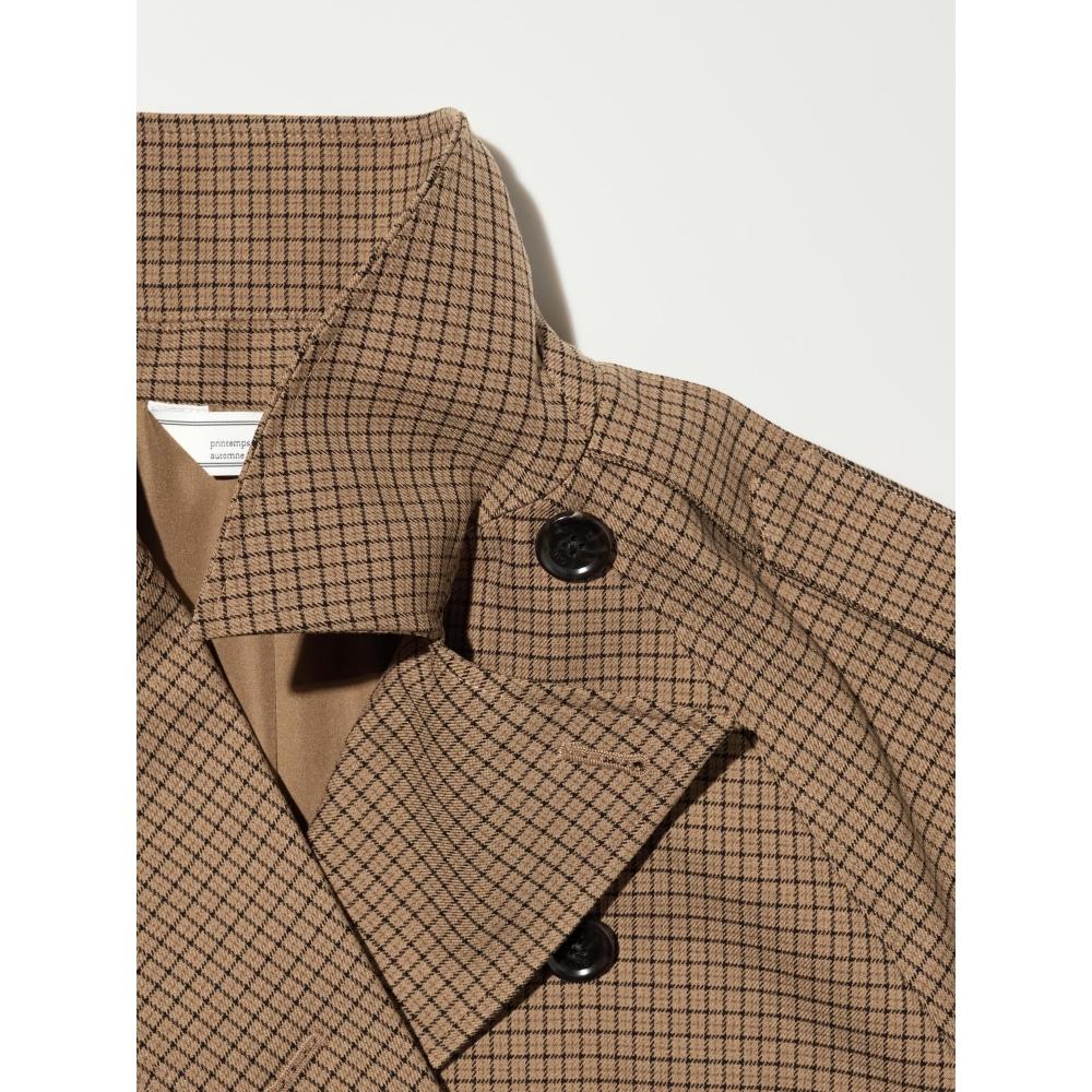 Gu By Uniqlo Short Trench Check Coat Rokh