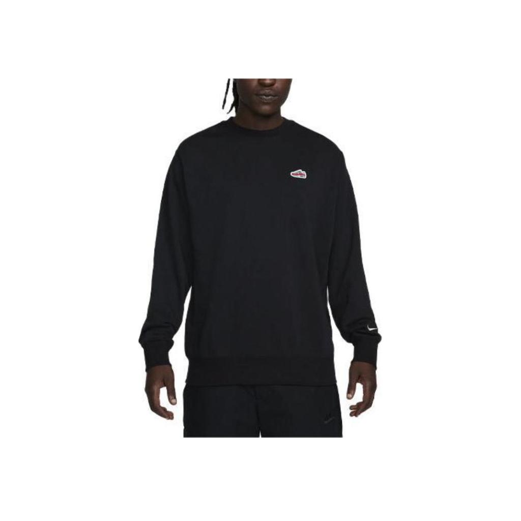 Nike Geborduurd Logo Crewneck Sweatshirt Heren Sweatshirt Zwart FZ5202-010